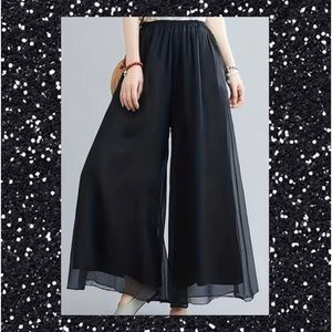 Plus Size Mesh Long Wide Pants BY RED DOT BOUTIQUE